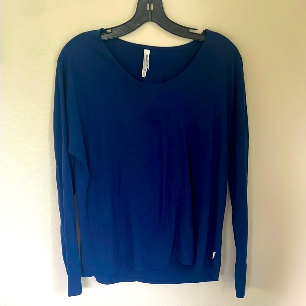 RVCA Blue Long Sleeve Top, with open back, size M.